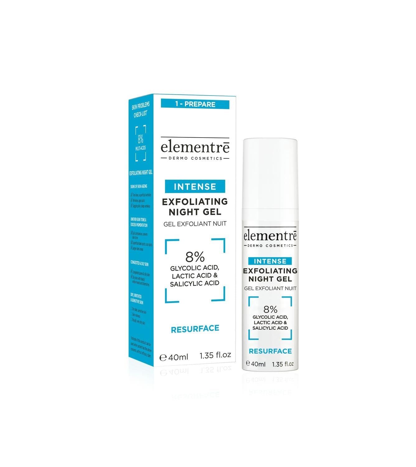 8% Glycolic, Lactic & Salicylic Acids Intense Exfoliating Gel 40ml